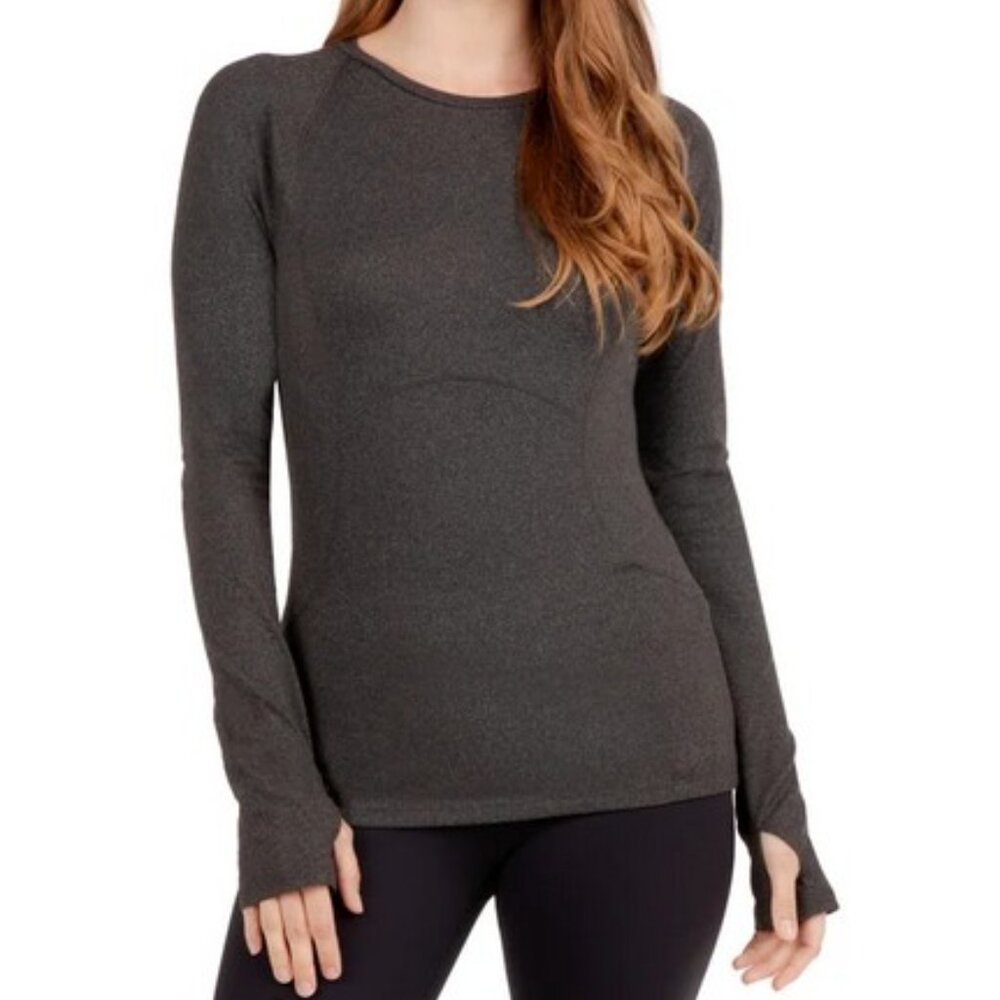 Spyder Active Size S (4-6) Women's Long Sleeve Top with Thumbholes Black Heather